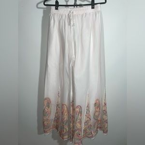 Hippie Bohemian Embroidered Wide Leg Pants